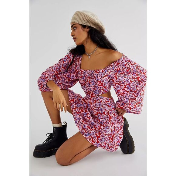 Free people-Jael Printed Mini Dress size M - Picture 2 of 7